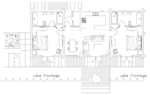 Log Cabin Layout – Hot Tubs on the Patios